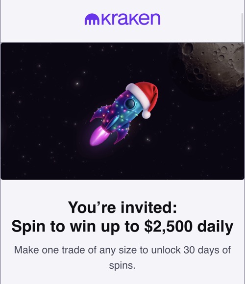 Kraken Crypto: Existing Users 30 Days of Free Spins, New User Bonuses