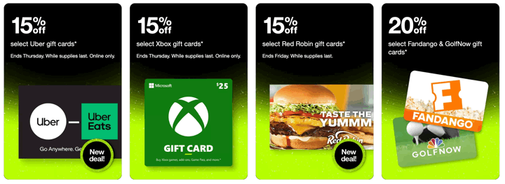 Goal Present Card Sale: Apple, Google Play, Uber, Xbox, Cheesecake Manufacturing unit