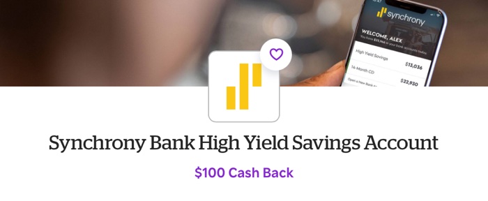 Synchrony Bank Savings Account $100 Bonus via Rakuten